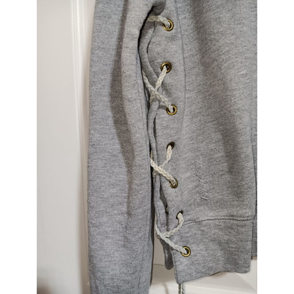Ragdoll! Edgy Side Laced Sweatshirt with Embrodierd Stich Detail Well Made C/P - Picture 11 of 14